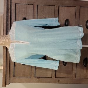 Tunic with Embroidery and Sheer Yoke Detail